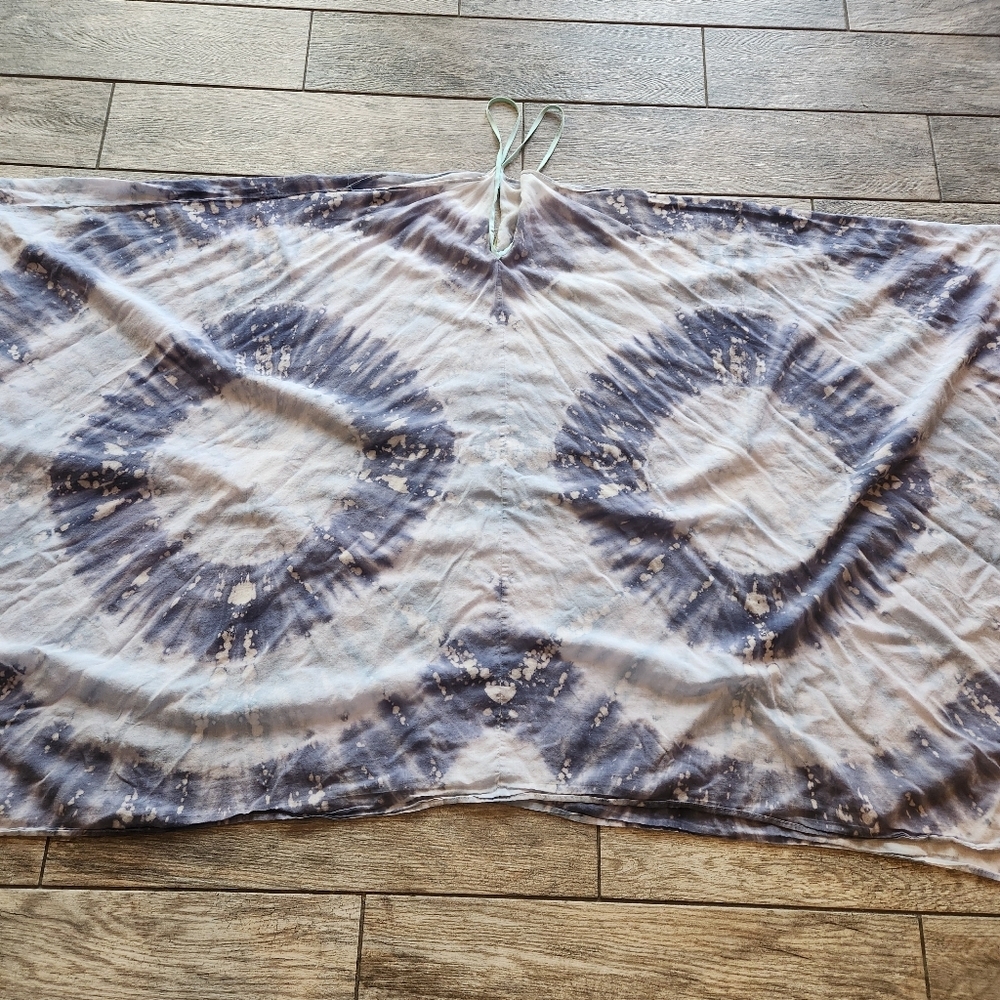Roberta Roller Rabbit Tie Dye Caftan Dress Blue White O/S Hand Block Inspired - Picture 9 of 10